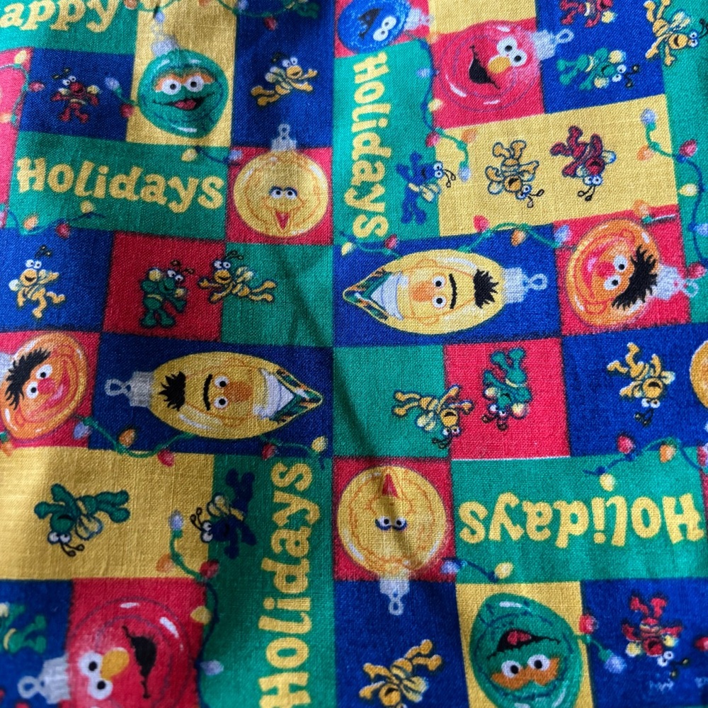 Fabric Sesame Street Holiday Patch new 1 yard x 44” wide cotton